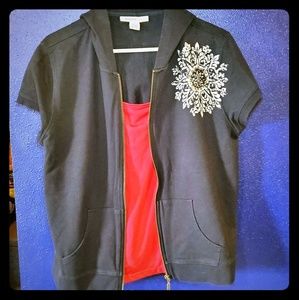 • Style & Co • Short Sleeve Zip Hoodie •